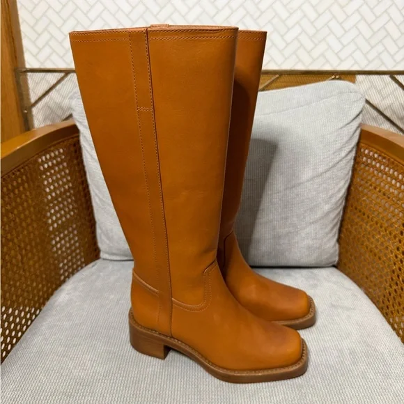 Reformation Frances Knee High Boot Whiskey Leather - Picture 5 of 10